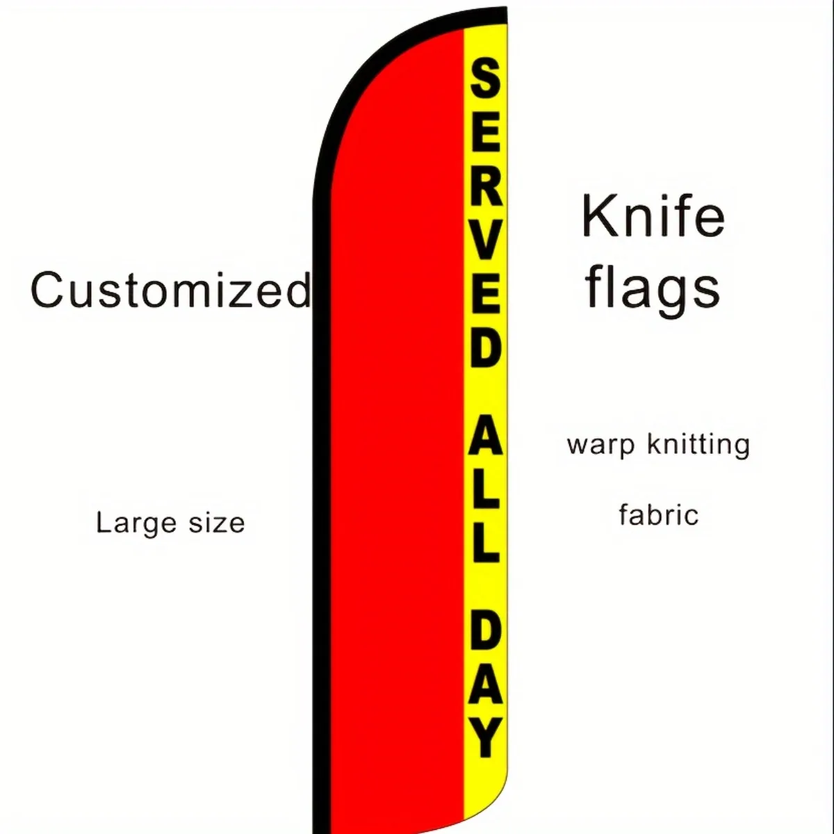 Custom Beach Flag Personalized Logo Blade Banner 3x11ft Digital Print for Business Advertising Events No Pole