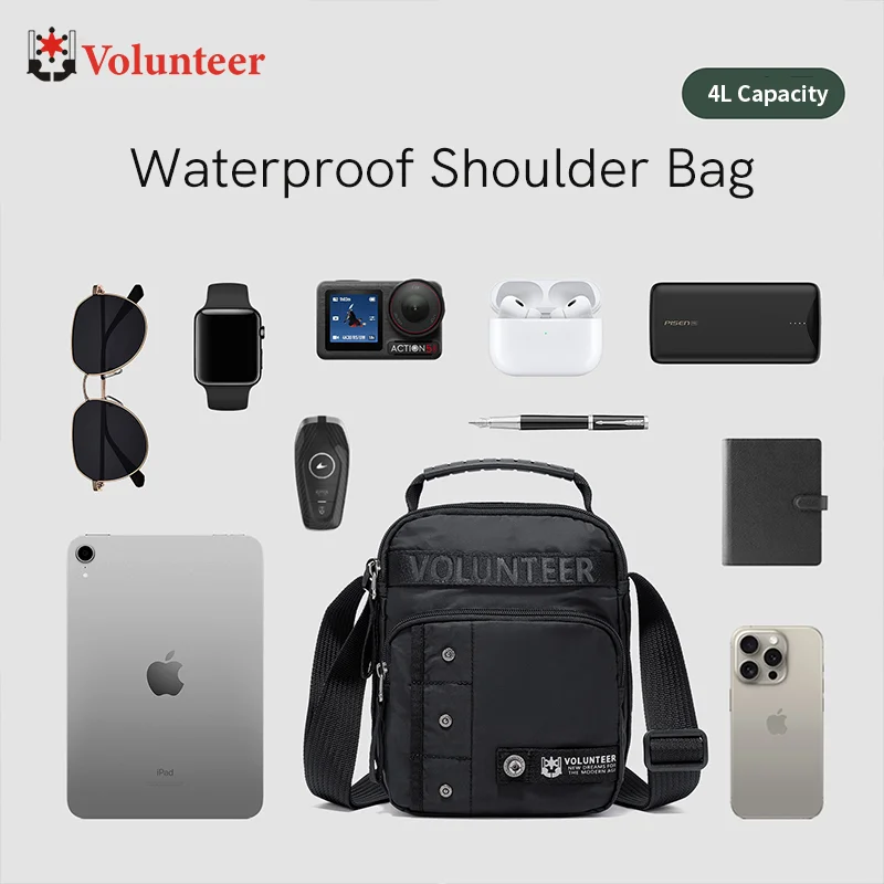 VOLUNTEER Men's Phone Shoulder Bag Casual Waterproof Oxford Cloth Small Bags Man Handbags Fashion Commuter Crossbody Bag 1876-05
