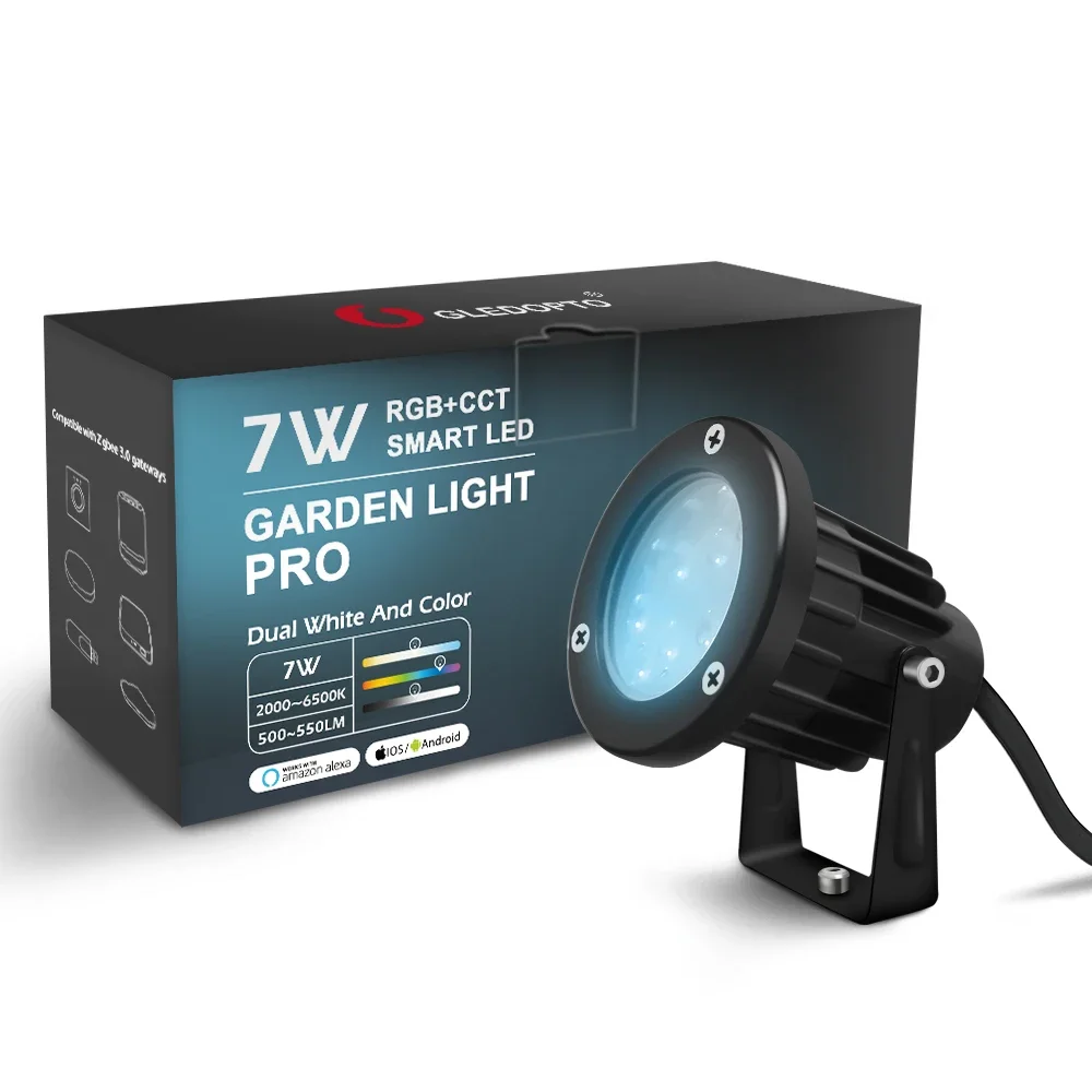 GL-G-002P زيجبي 3.0 الذكية في الهواء الطلق LED سبايك أضواء 7 واط برو AC100-240V مصباح الحديقة ل Grassplot سقف خارجي حديقة حفل زفاف
