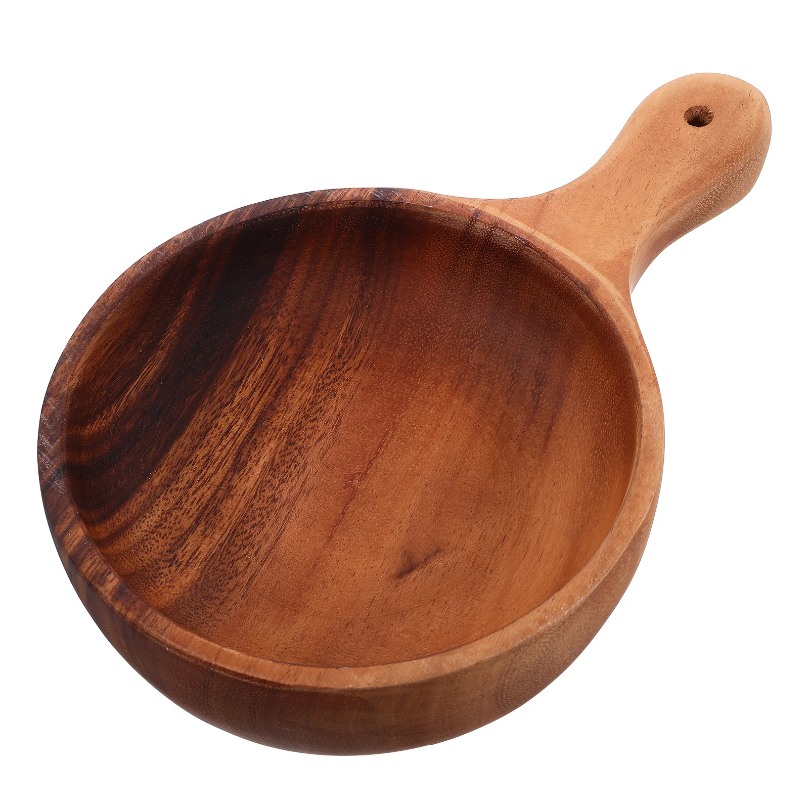 

Wood Salad Mixing Bowl Wood Fruit Soup Serving Cereal Bowl Handle Multi-Functional Kitchen Snack Dessert Noodle Porridge Gift