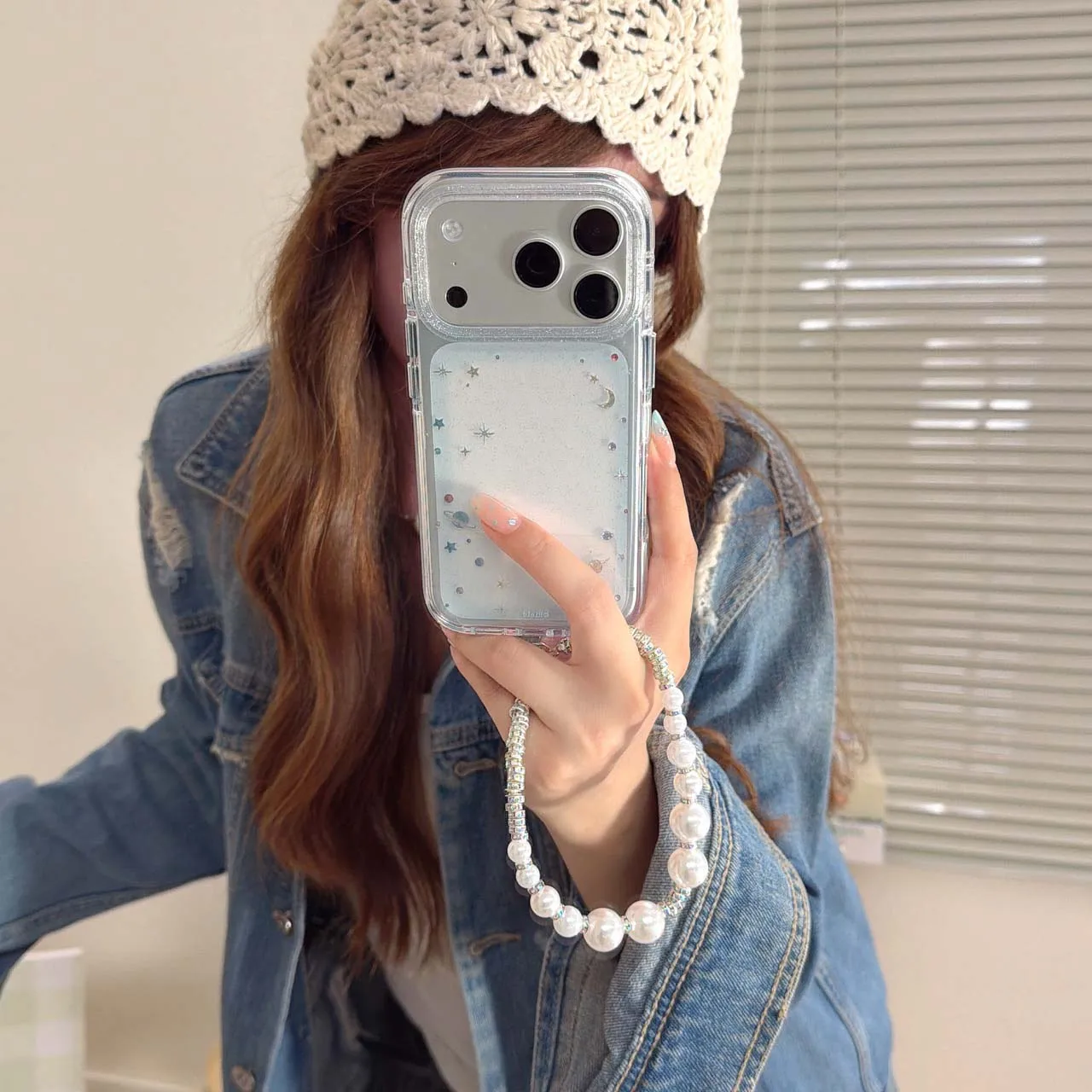 2026 planet moon stars imd shell crystal phone case bracelet back cover for iphone 15 16 pro max 13 14 17 promax capa