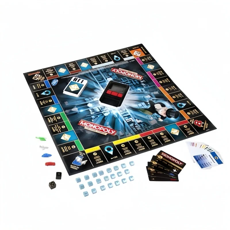 Genuino Hasbro Real Estate Tycoon Monopoly Gioco Scacchi Scacchi a mano forte Versione Deluxe Gioco da tavolo genitore-figlio Gioco intellettuale