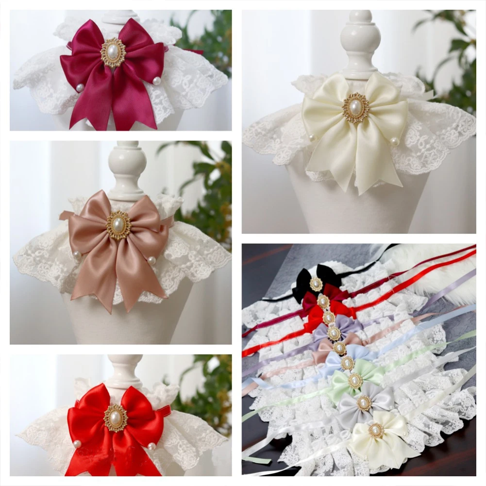 ربطة عنق من الدانتيل والقوس منشفة للحيوانات الأليفة ، لطيفة ، مريلة كلب وقطة ، زي فيفا-11.8in ، 8in ، 9 in ، 8in ، 8in ، 1: بيع بالجملة