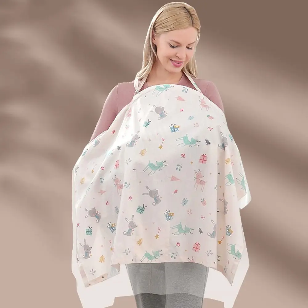 Portable Multifunction Outdoor Nursing Covers Lightweight Cartoon Feeding Gown Breathable with Mesh Prevent Exposure Cloak