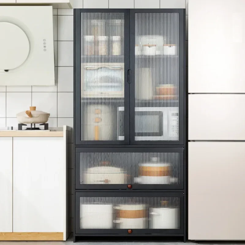 New model Kitchen shelf, floor standing multifunctional bowl cabinet, microwave oven cabinet, dining side storage cabinet