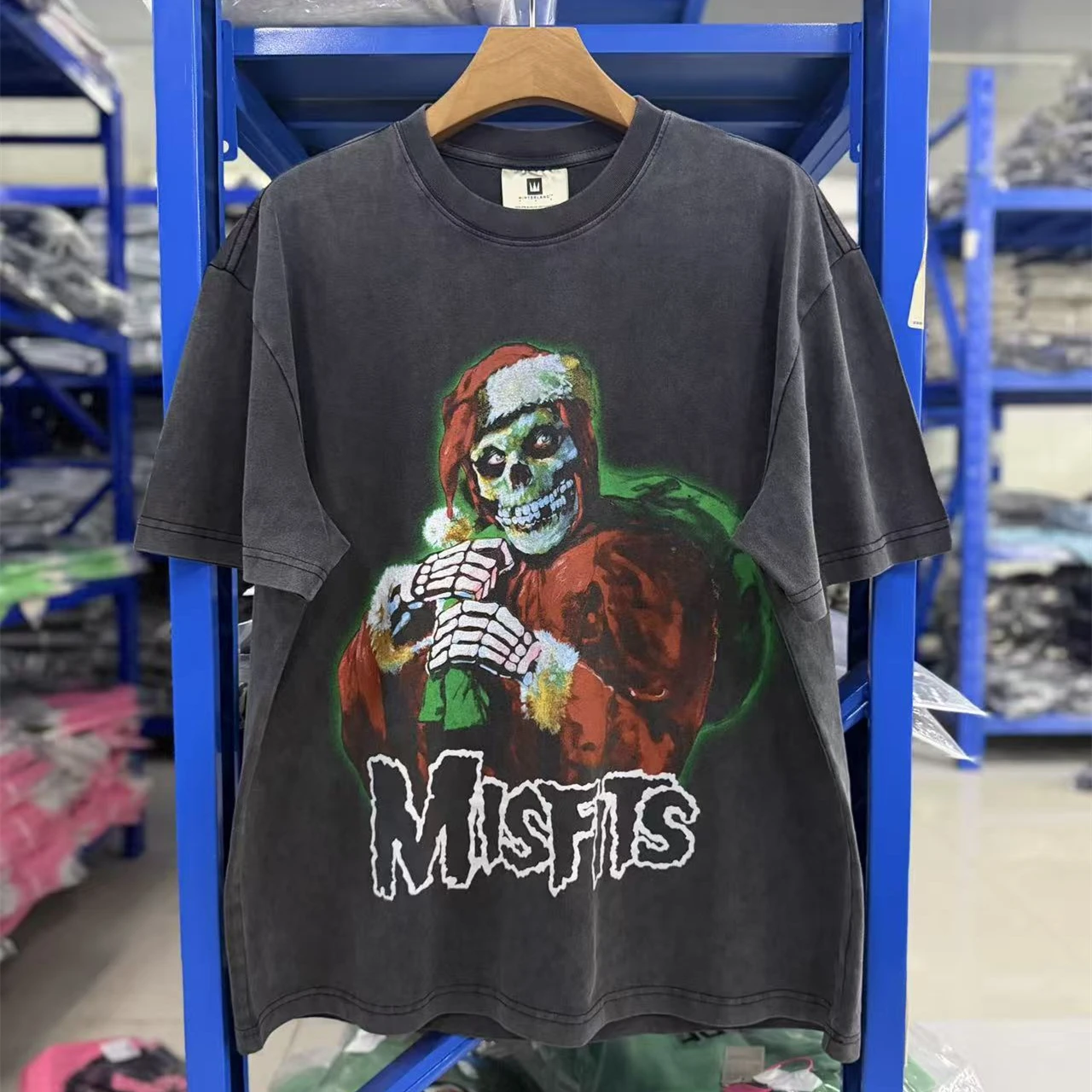 Vintage1946 Horror Punk Christmas Skull T Shirt Men Women Oversized Tee Tops T-Shirt