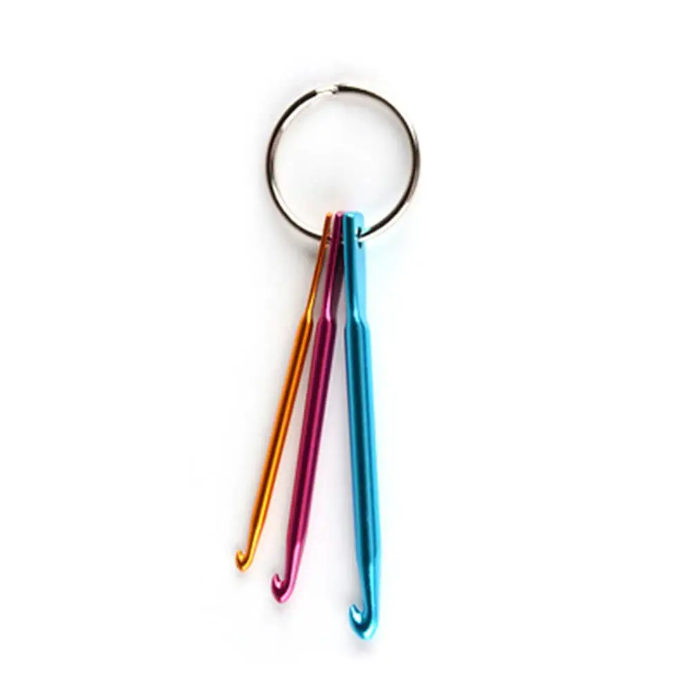 

3 Pcs Hooks 3mm 4mm 5mm Aluminum Keychain Portable Supplies Emergency Knitting Needles Tool Knitting Needles Set