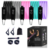 Gym Equipment Exercise Bands Pull Rope Fitness Elastic Training Expander Workout Fitness Bands 11 Pcs Resistance Bands Set 1