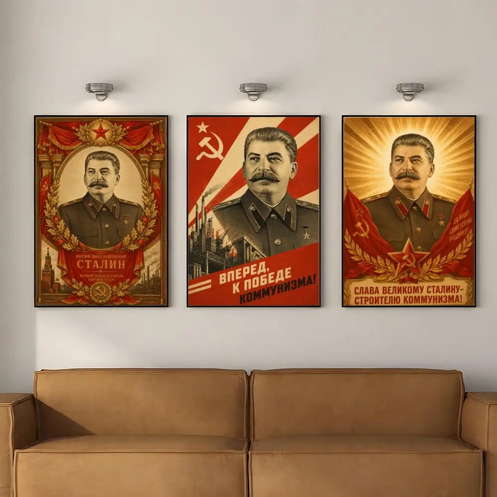 J-Joseph S-Stalin leader Poster PP Self Adhesive Decorative Poster Waterproof Waterproof for Apartment Bedroom