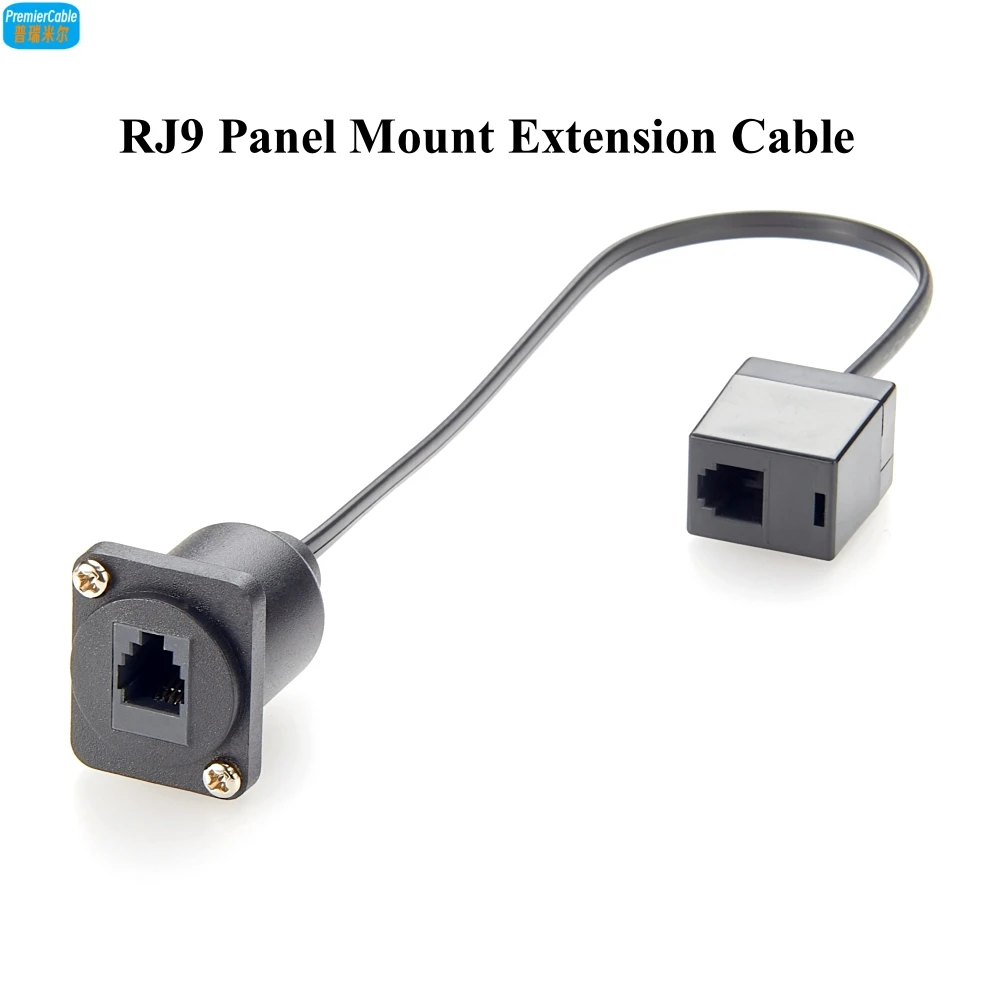 D Type RJ9 Panel Mount Extension Cable RJ9 4P4C Female to Female Cable RJ9 Pass Through Cable RJ9 Telephone Cable