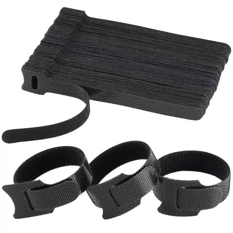 10-100pcs Releasable Cable Organizer Ties Mouse Earphones Wire Management Nylon Cable Ties Reusable Loop Hoop Tape Straps Tie