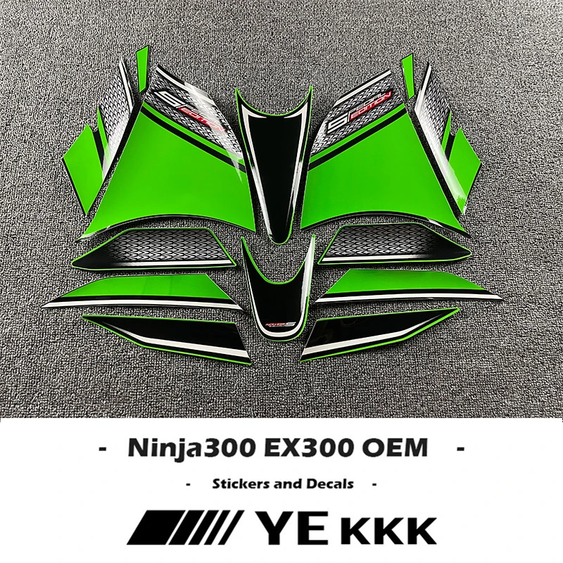 For Kawasaki Ninja300 EX300 OEM Full Vehicle Fairing Shell Sticker Decals Ninja300 EX300 Original Factory Replicated Stickers