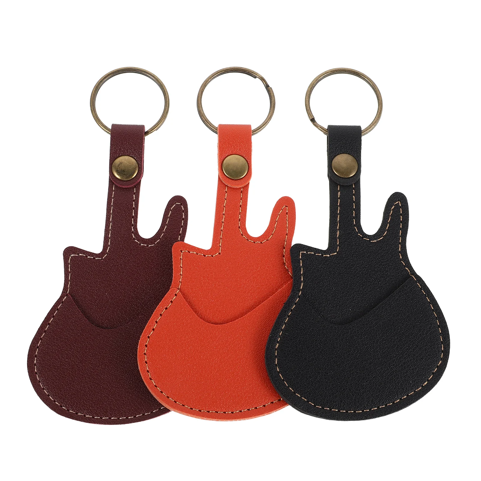 

3 Pcs Guitar Storage Case Plectrum Key Fob Bag Musical Instrument Optional