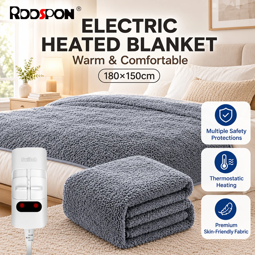 RODSPON Electric Blanket 220V Thickened Thermostat Electric Blankets 70x150 120x150  Electric Heating Blanket Winter Body Warm