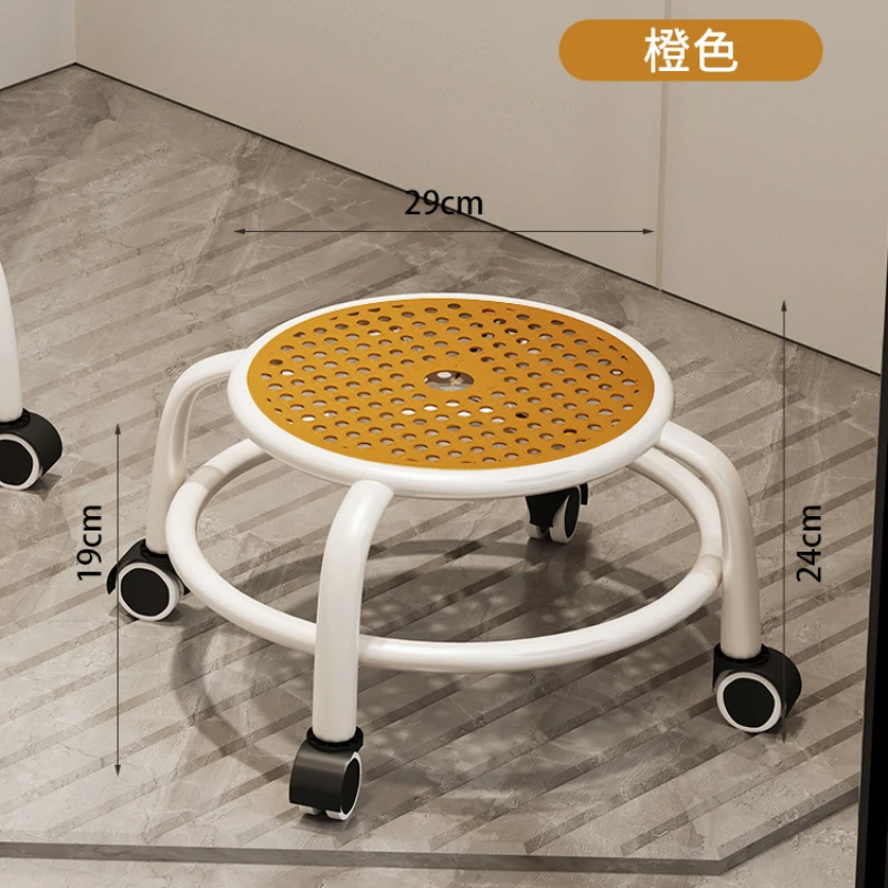 Universal Wheel Small Stool Pulley Chairs Small Chair Household Living Room Bathroom Multifunctional Round Stool Bathroom Stools