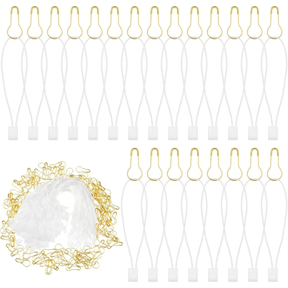 

1000 Pcs 6.5" White Nylon Hang Tag Strings w/ 0.87" Gold Metal Pins