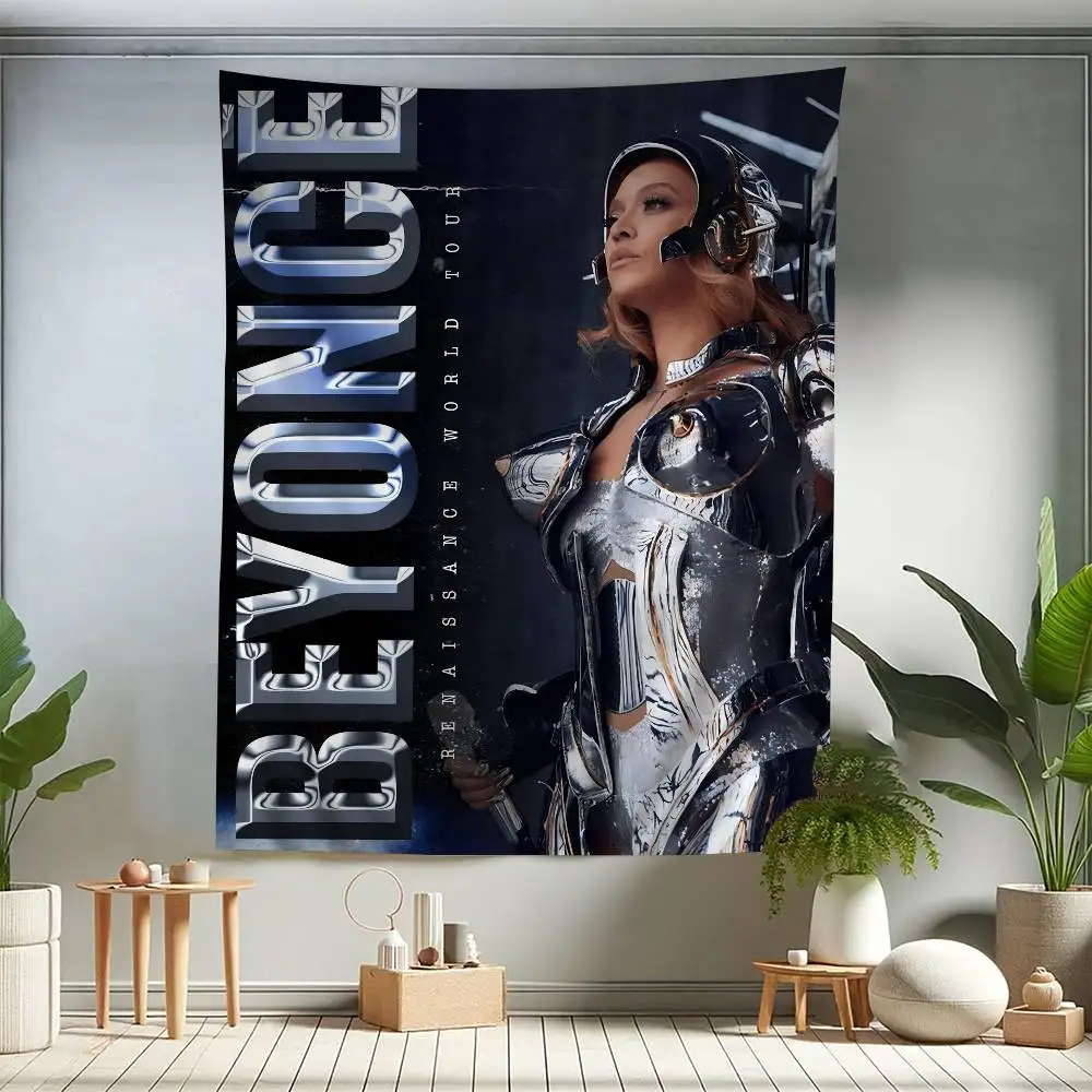 Beyonce Super Singer Anime Wandteppich Indischer Buddha Wanddekoration Hexerei Böhmische Hippie Wandbehang Blätter