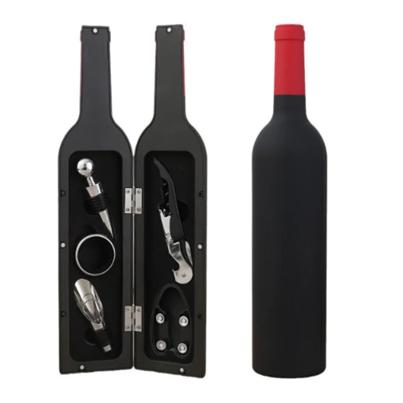 Abridor de botellas de vino, Kit creativo de apertura de botellas de 3 o 5 piezas, juego de accesorios para vino, sacacorchos, caja de regalo para amantes del vino
