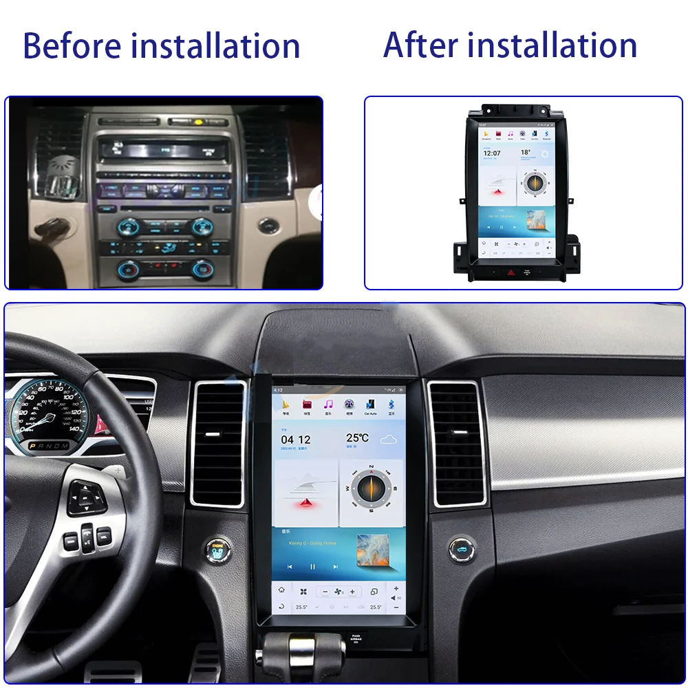 Car GPS Navigation DVD Player Vertical Dcreen For Ford Taurus 2011-2016 Car GPS Radio IPS Multimedia Player Head Unit 2 DIN