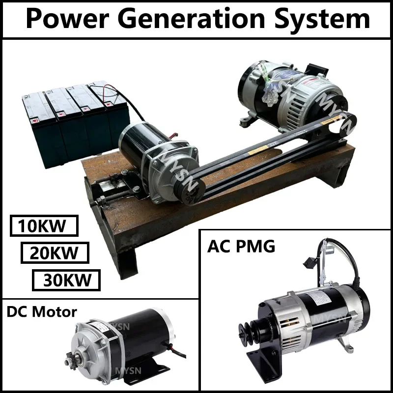 10KW 20KW 30KW Low Speed Permanent Magnet Generator 48V 220V 380V 3 Phase AC Alternator 300 RPM Motor Drive Water Wind Turbine