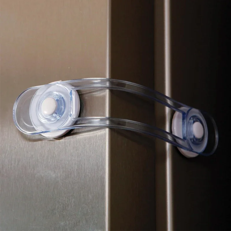 5pcs 어린이 안전 잠금 투명 안티 오프닝 소프트 스트랩 안전 잠금 다기능 아기 서랍 냉장고 잠금 장치