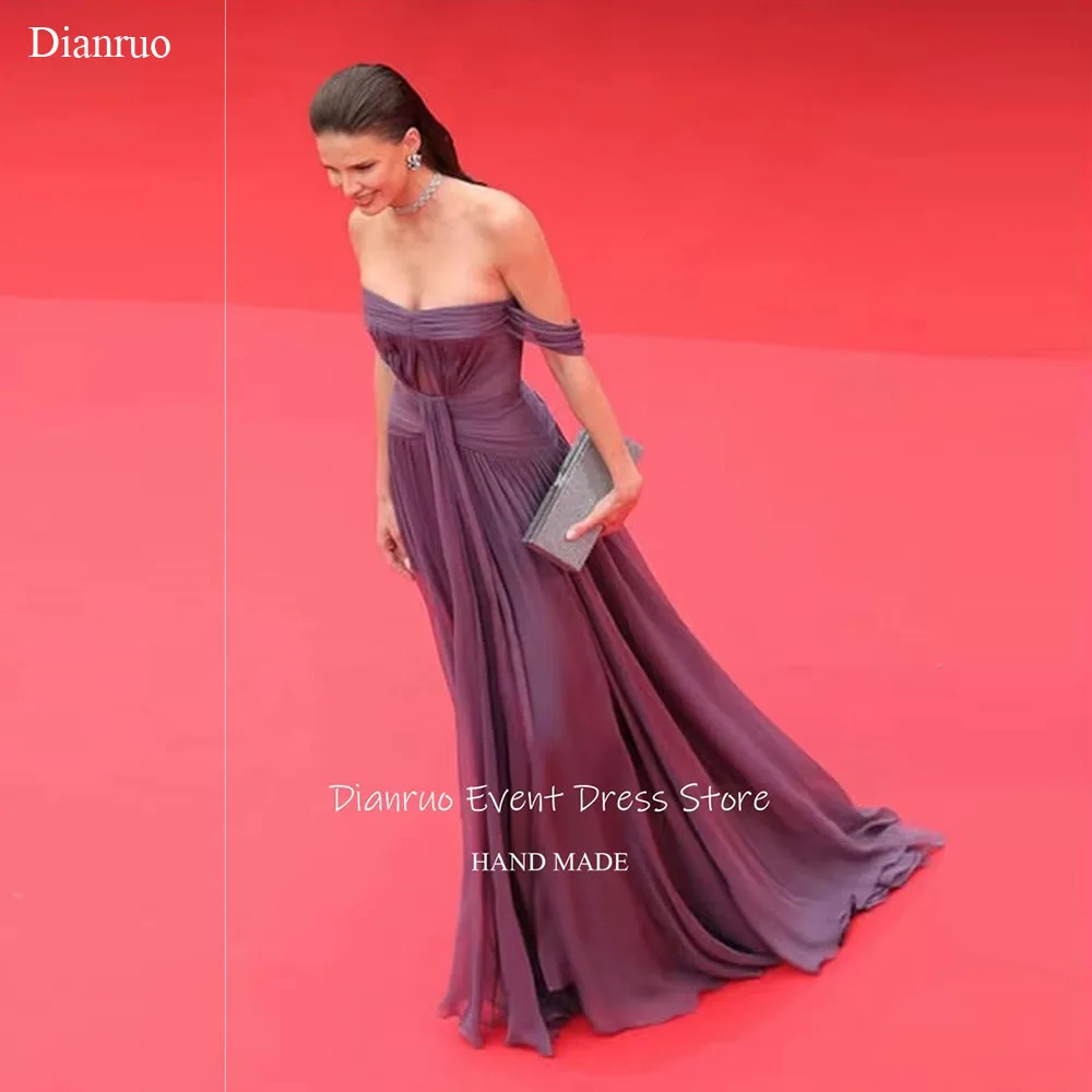 

Dianruo модные вечерние платья без бретелек шифоновые платья для выпускного вечера с высоким разрезом с открытыми плечами трапециевидной формы Vestidos De Fiesta по индивидуальному заказу
