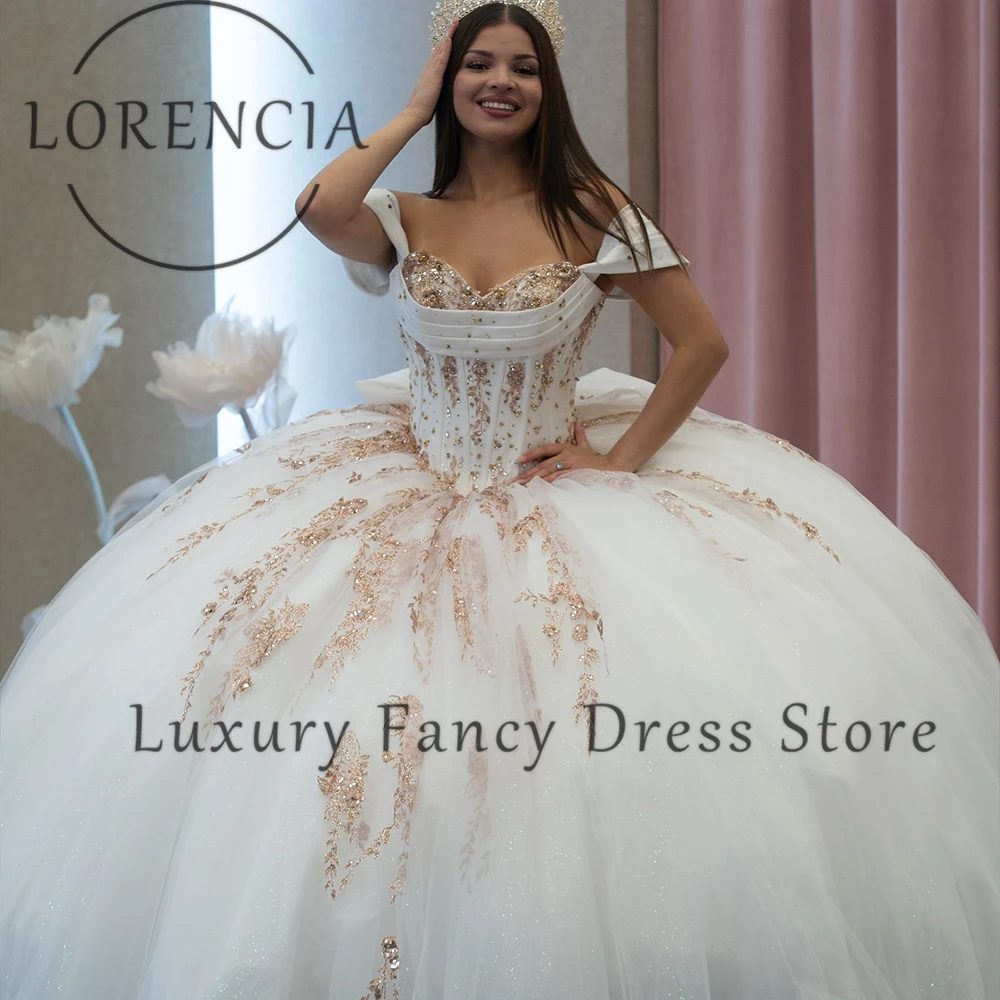 

Элегантные платья Quinceanera с аппликацией, сверкающие бальные платья с открытыми плечами для девочек, вечерние платья на день рождения, индивидуальные платья de 15, розовые