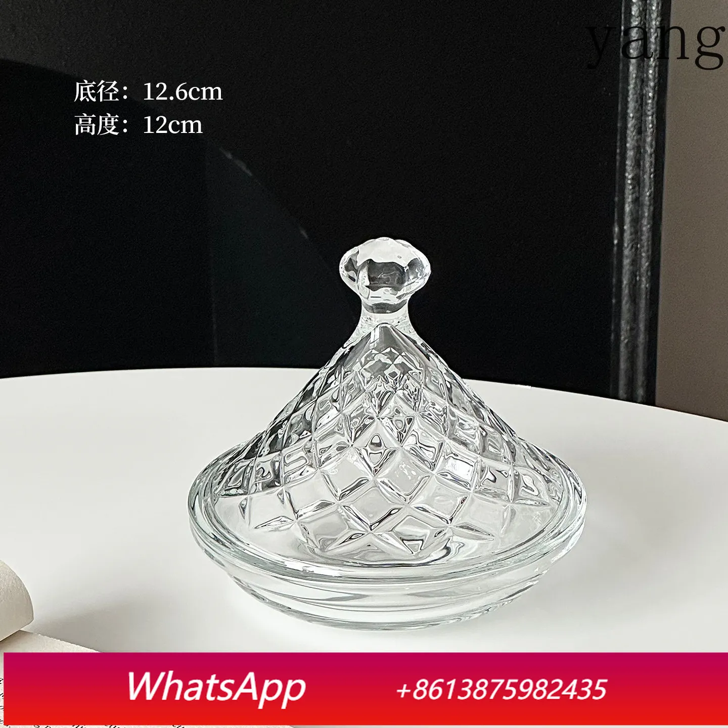 CX creative glass dessert plate with lid high value cake display plate