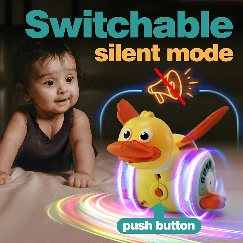 Pato musical para bebé, pato que camina bailando con luces musicales, juguete para bebé, juguetes para gatear, juguetes de aprendizaje para niños pequeños y niñas