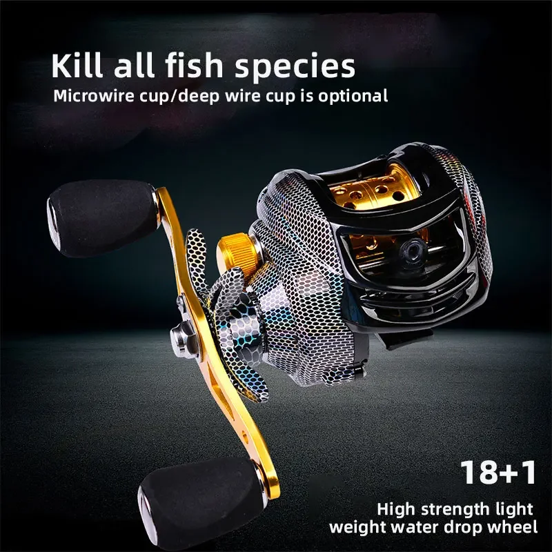 2022 New Fishing Reel Max  Metal water drop wheel 18+1 axis Lure fishing reel Micro object wheel sea fishing wheel