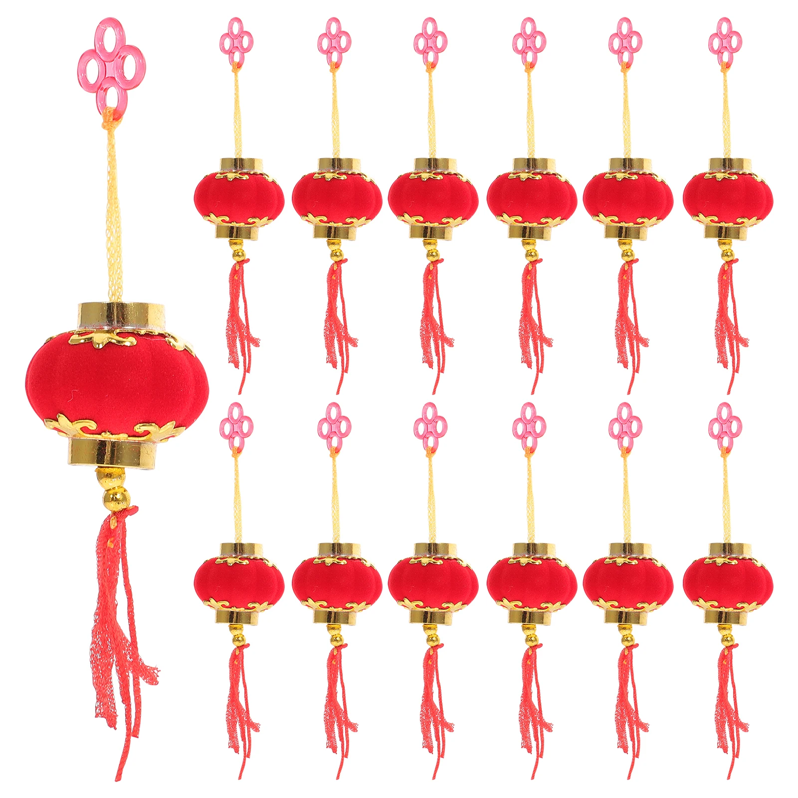 

30pcs Mini Chinese Lanterns Red Decorative Hanging Plastic Party New Year Gifts Lightweight Indoors Outdoors Scene