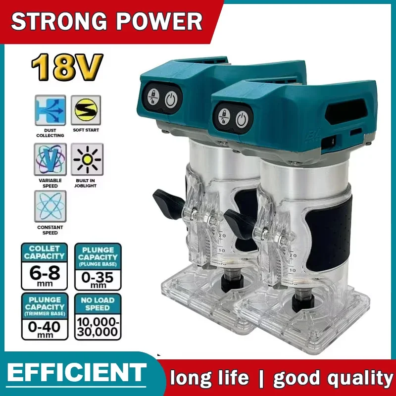 

Беспроводной триммер, перезаряжаемая машинка для обрезки, бесщеточный фрезерный инструмент, гравировальный станок для обработки дерева, совместимый с аккумулятором Makita 18V.