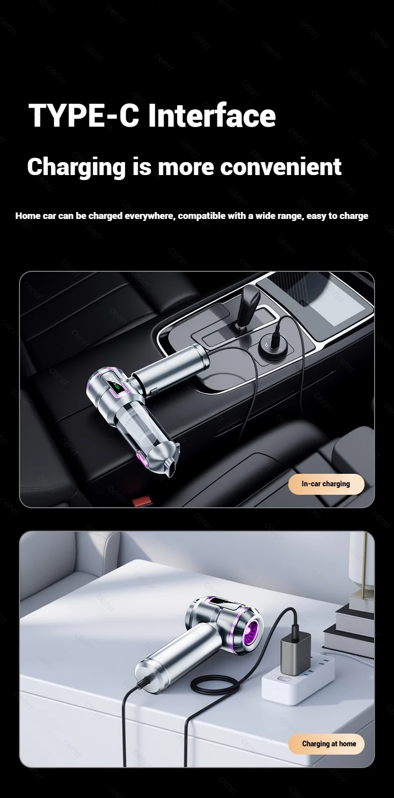 Car Vacuum Cleaner 998000PA Cordless Powerful Portable Mini Car Vacuum Cleaner for Home Handheld Blower Car Cleaner