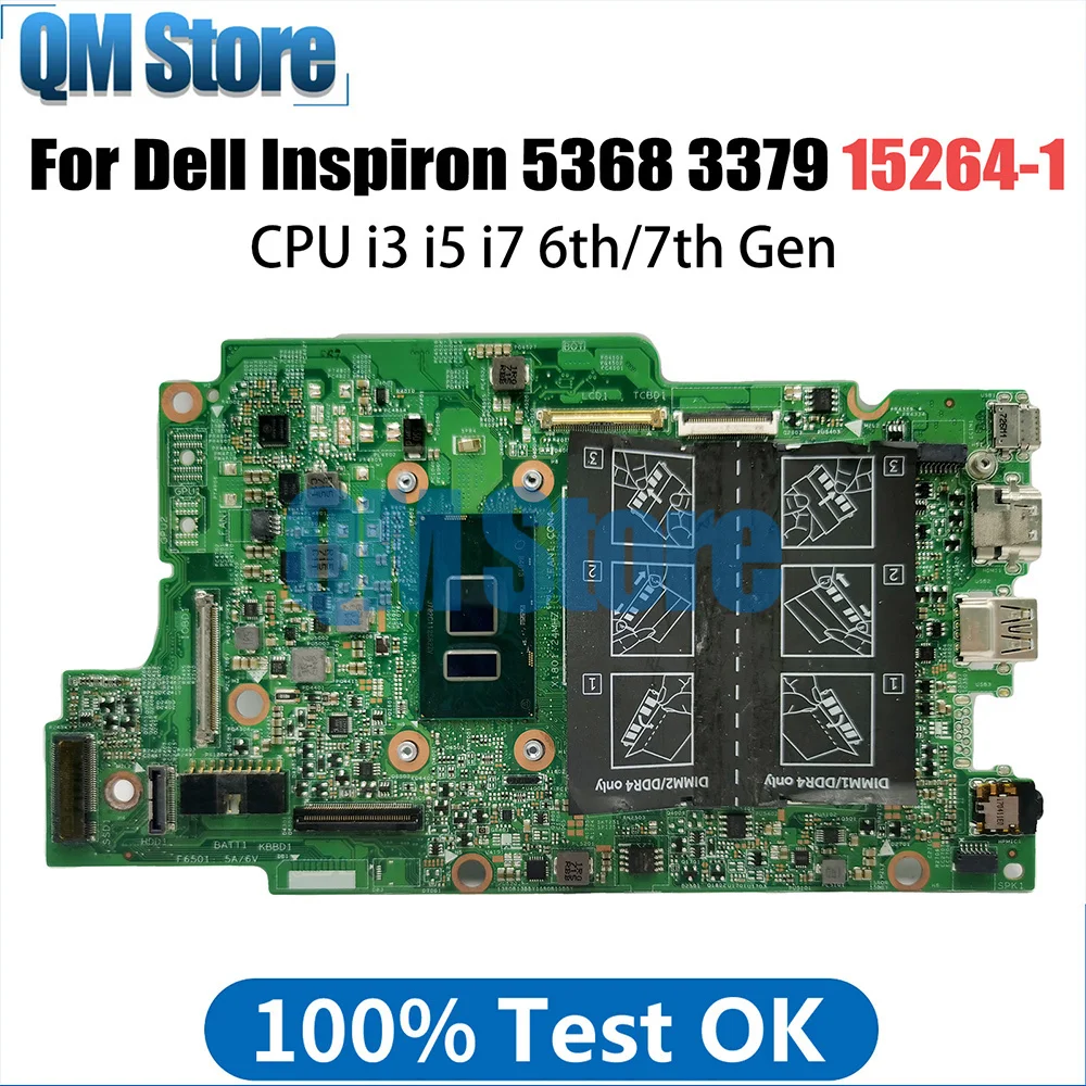 

Notebook Mainboard For DELL I5368 I7368 I5568 I7569 L3379 I7779 0NX6FR 0KY1XP 0XDV20 15264-1 Laptop Motherboard i3 i5 i7 CPU