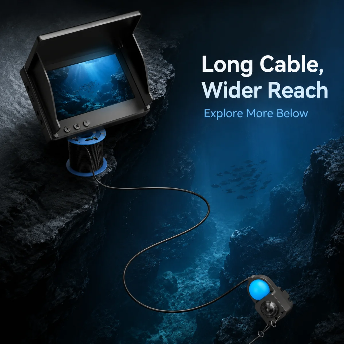 Portable Underwater Fishing Camera with Night Vision