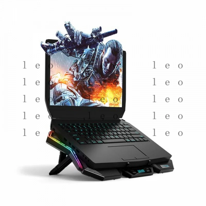 GG  COOLCOLD K40 RGB Laptop Cooler 6-fan Cooling Stand Mute Design With XHRX