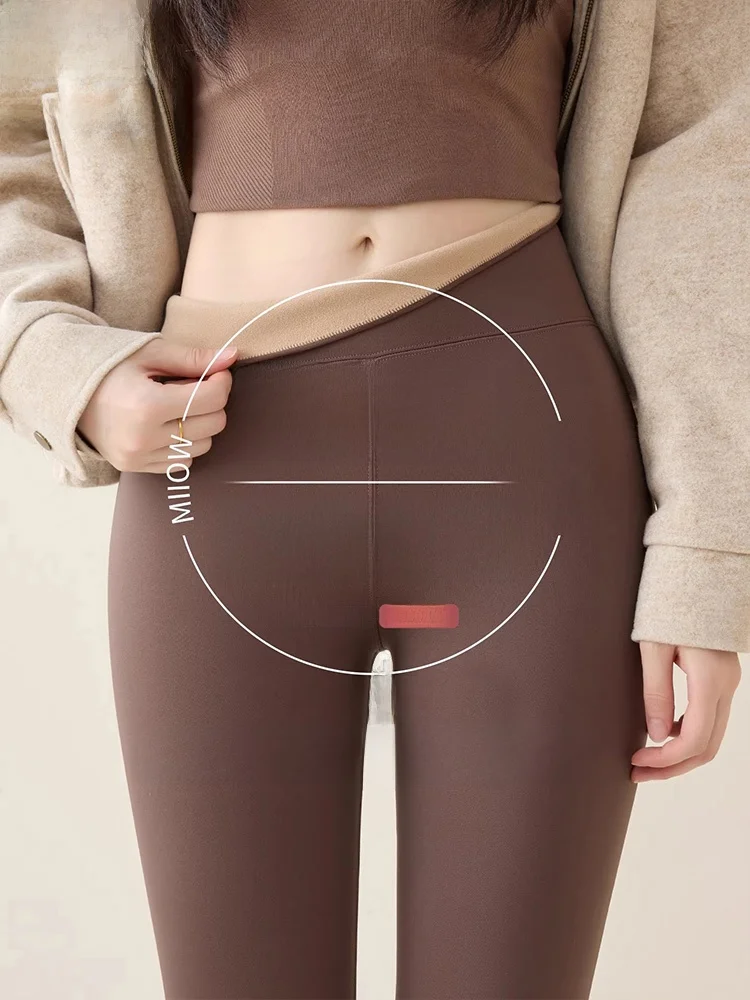 بنطلون يوجا نسائي من ثينيد أركسكين، بنطلون ضيق عالي الخصر مبطن دافئ، طبقة أساسية، بنطلون طويل كاجوال من النايلون والسباندكس