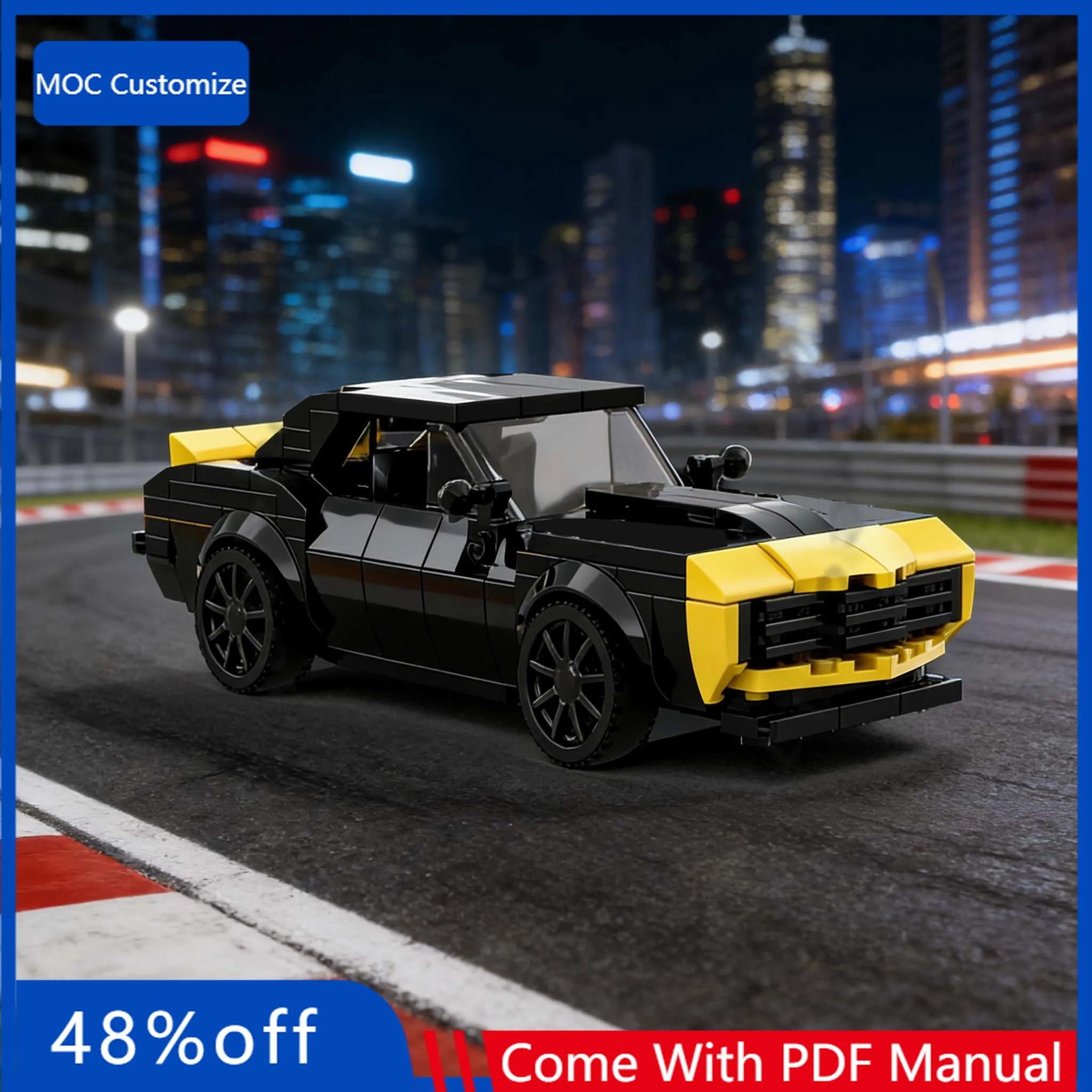 296 PCS Speed Hypercar 1967 MOC Customize Modular Building Block Technology Kids Simple Design DIY Boys Assembly Toy Adult Gift