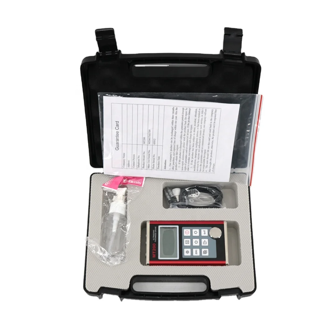 Mitech MT200 Digital Ultrasonic Thickness Tester with Dual-element Transducers 0.75mm-300mm(in Steel) Corrosion Gauge