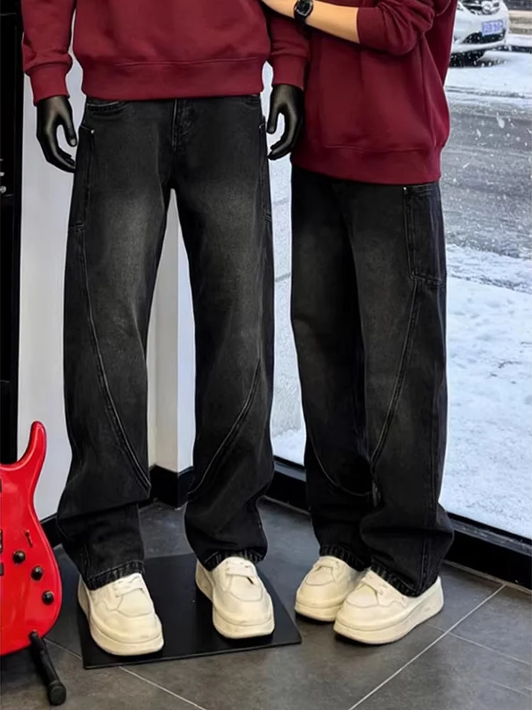 

Retro American Bla Knife Men's Jeans Straight Leg Casual Trousers Spring Autumn Trendy Versatile Wear Resistant