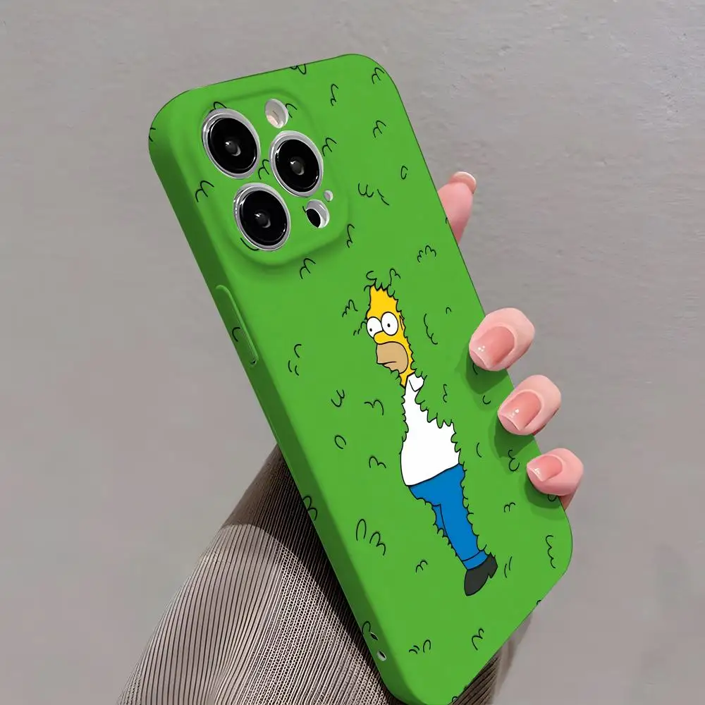 Funda de teléfono con dibujos animados de T-The Simpsons para IPhone 16, 15, 14, 13, 12, 11 Plus Pro Max Mini, cubierta personalizada resistente todo incluido