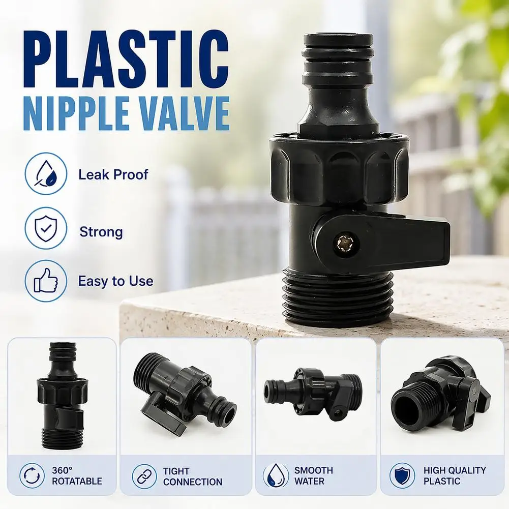 External 6 Point Nipple Valve Flower Watering Nozzle Handle Switch Watering Irrigation Tools Quick Connectors Clamps Fittings