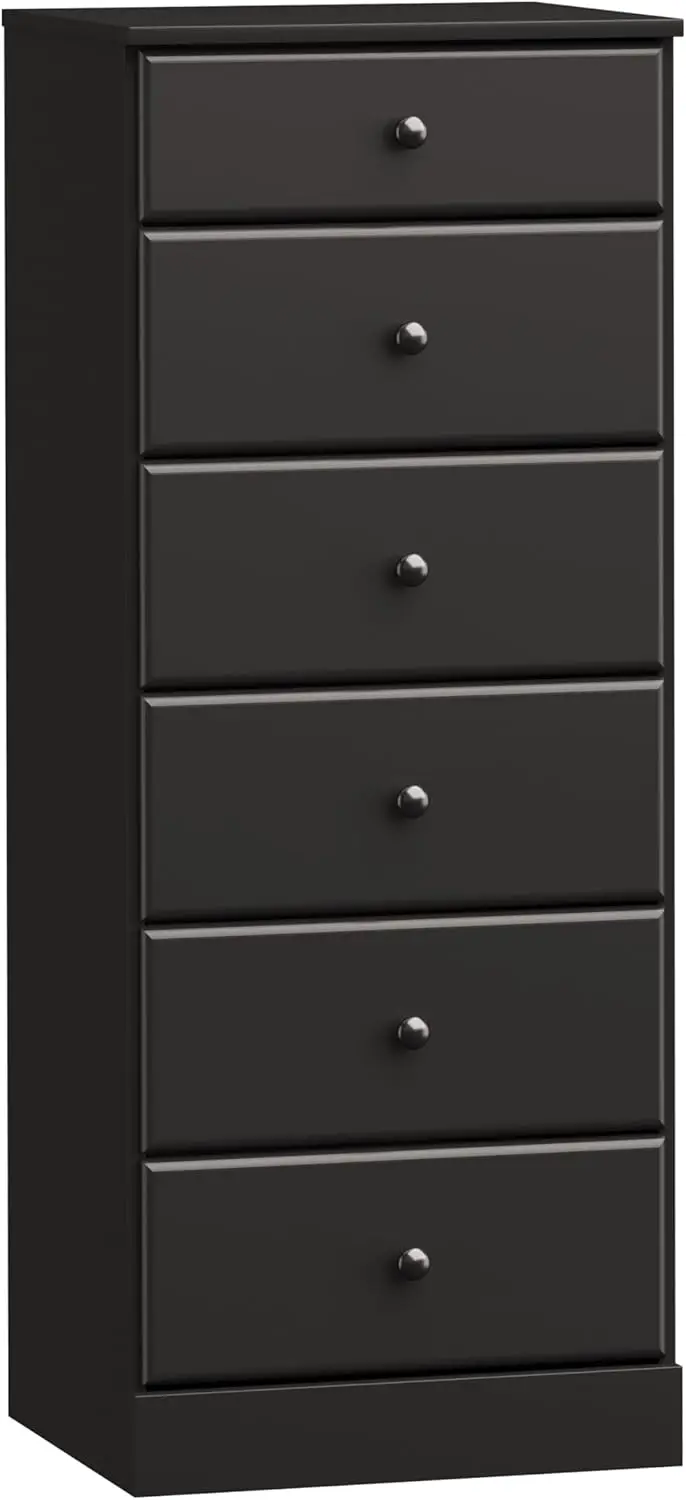 

Astrid Tall Black Dresser for Bedroom: 16.5"D x 19.75"W x 50"H, 6-Drawer Chest