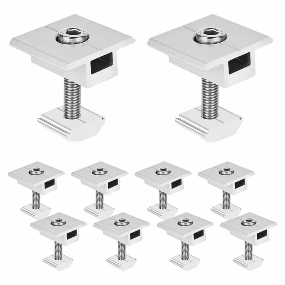10pcs Corrosion Resistant Solar Panel Mid Clamps Precision Machined Stable Structure Solar Panel Mounting Brackets