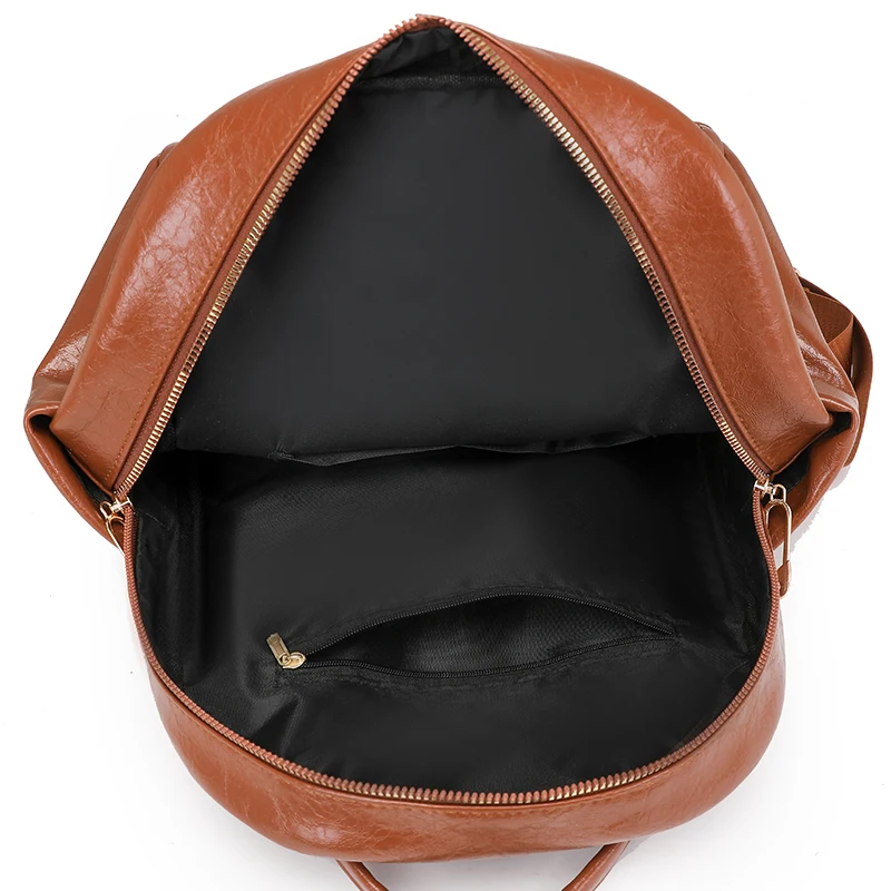 スタイリッシュな Pu レザー女性のバックパック大容量盗難防止ラップトップバッグ大学スクールバッグ旅行リュックサック女性のバックパック