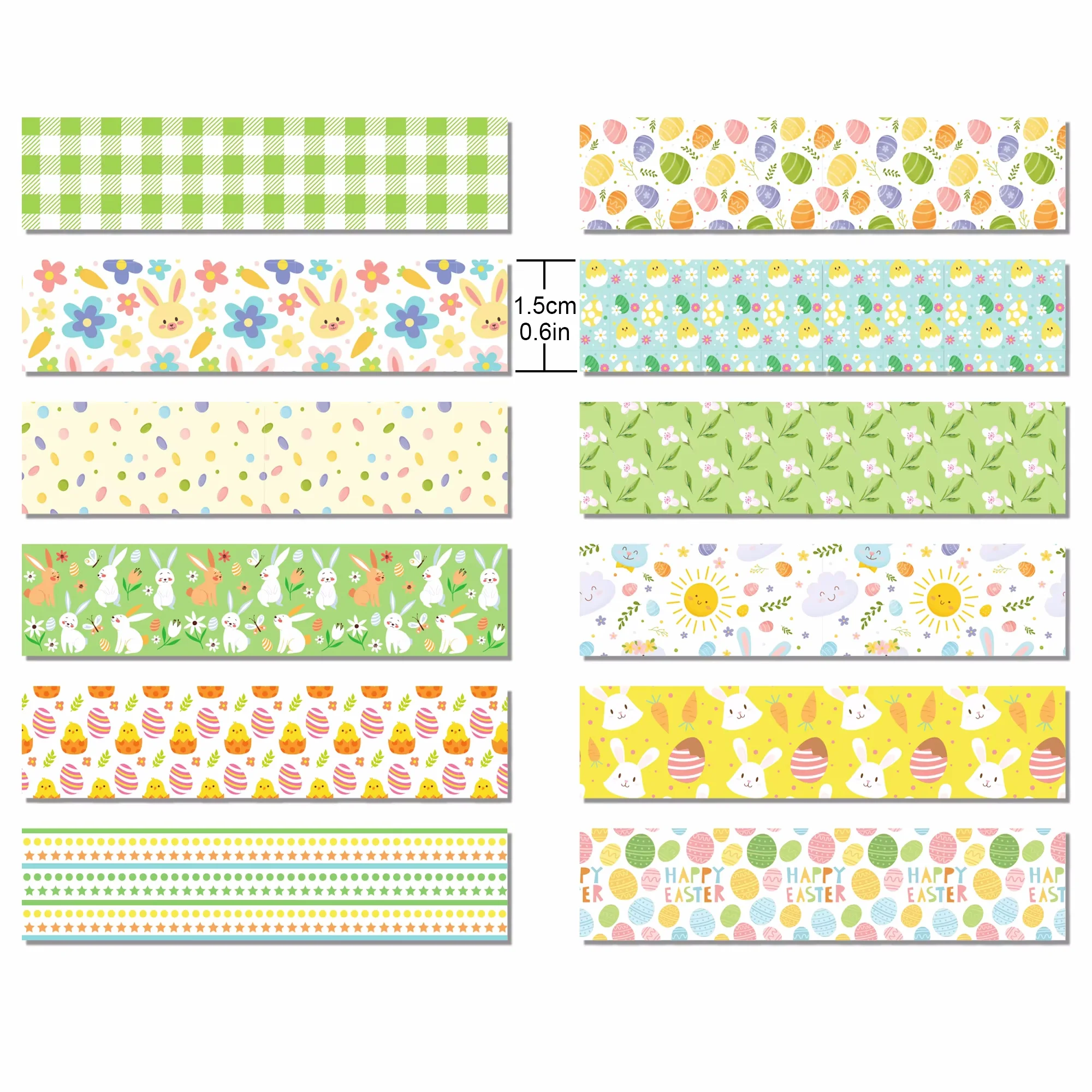 12 Rolls Easter Day Egg Rabbit - Washi Tape Rolls recension och pris