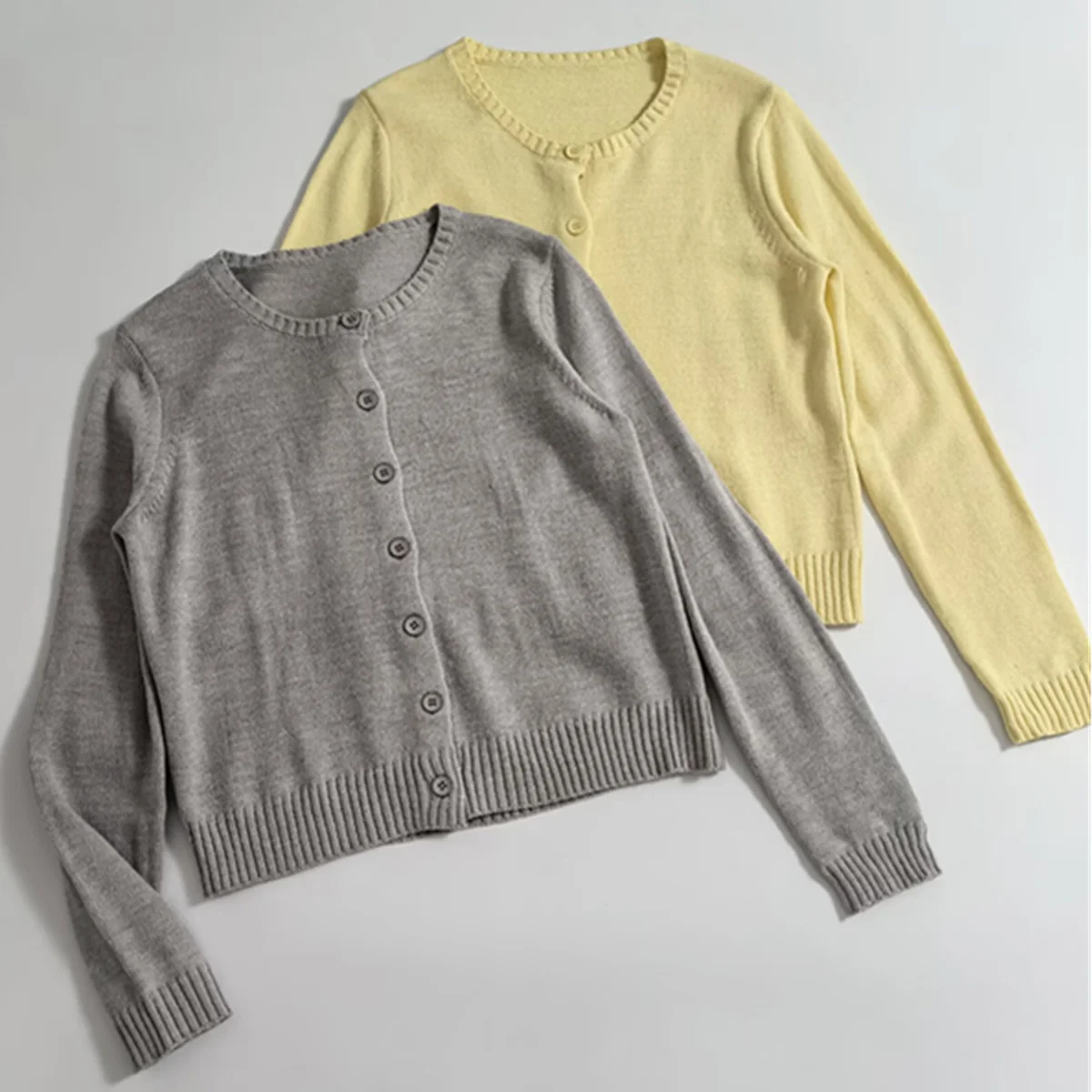 

Maxdutti Autumn Women's Sweater French Ladies Long Sleeved Knitted Cardigan Jacket Minimalist Solid Color Casual Knitwear Women