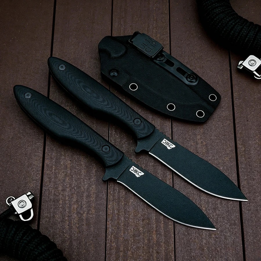 

MK.C Black Straight Knife 8Cr13Mov Blade G10 Handle Outdoor Jungle Hiking EDC Tool Knife Men's Camping Knife Fruit Knife