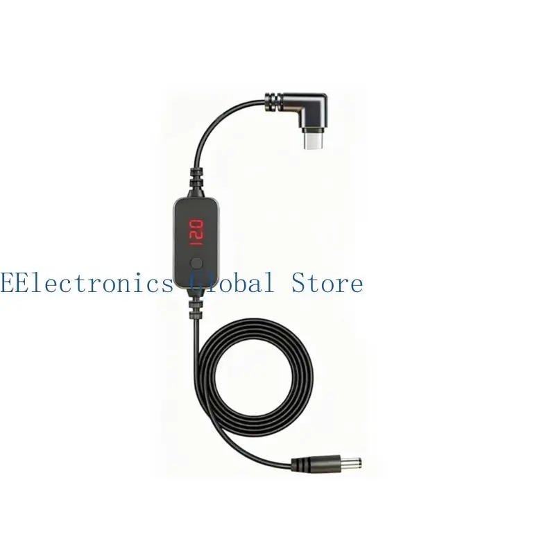 462B 5.5 x 2.5mm Type C Power Cable, Selectable 9V 12V 15V 20V Output, Screen Unit, 65W for Desk Routing and Backup Use