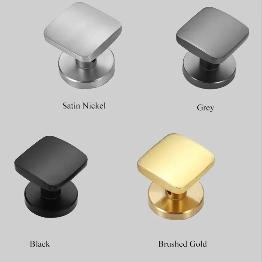 Zinc Alloy Invisible Door Lock Square Door Handle Single-Sided Invisible Indoor Door Lock with Small Keyhole Channel Lock